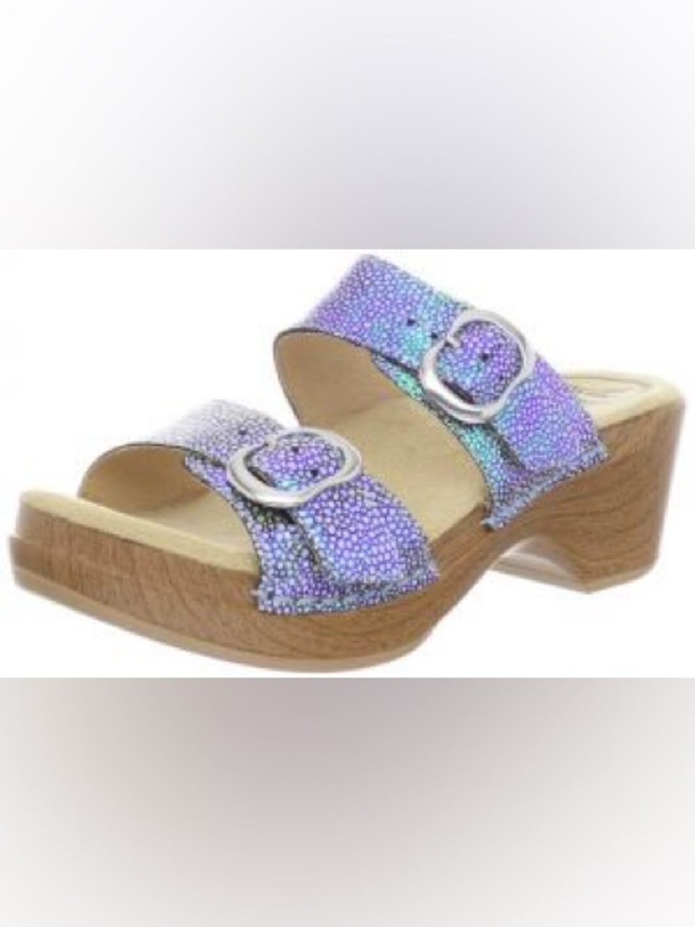 Dansko Sophie Double Strap Slide Sandal Iridescent Women 40/9 Brown